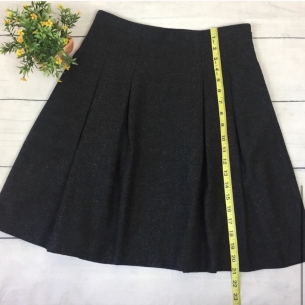 Madewell Gray Wool Blend Structured Pleated Skirt - image 7